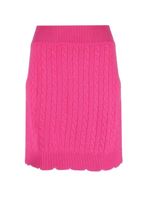 cable-knit high-waisted skirt