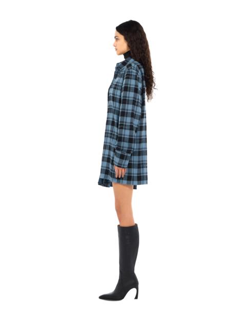 Off-White Check Flannel Panel Mini Dress