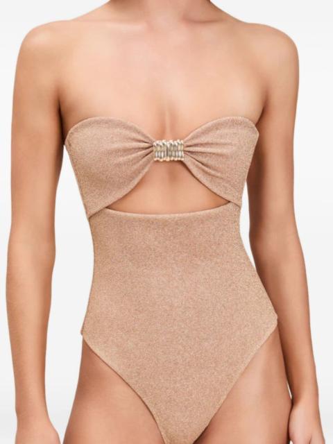 DEVON WINDSOR Izzie cut-out metallic swimsuit