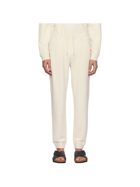 Sunspel Off-White Slim-Fit Sweatpants
