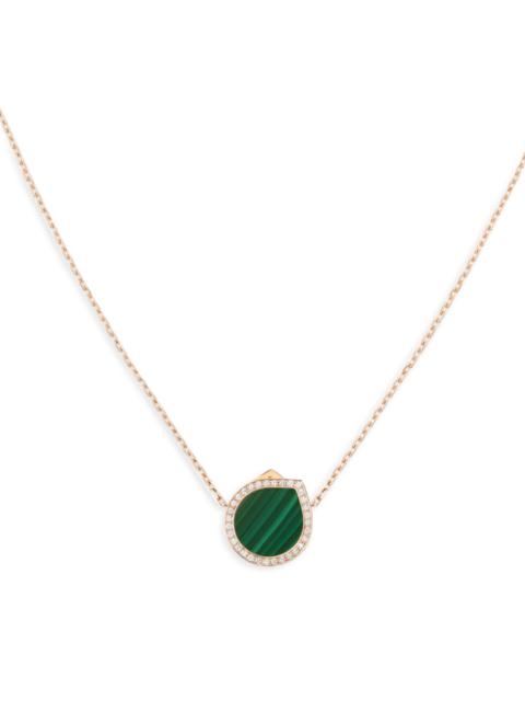 REPOSSI Women's Antifer 18K Rose Gold, Malachite & 0.18 TCW Diamond Pendant Necklace - Mala
