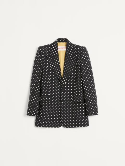Valentino SINGLE-BREASTED SHANTUNG SILK JACKET WITH PLUSDEPOIS PRINT