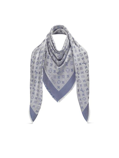 海外限定品【LOUIS VUITTON】reversible monogram LV ナウ shawl Louis Vuitton Monogram Denim Shawl | REVERSIBLE