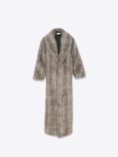 SAINT LAURENT oversize coat in fur animal-free