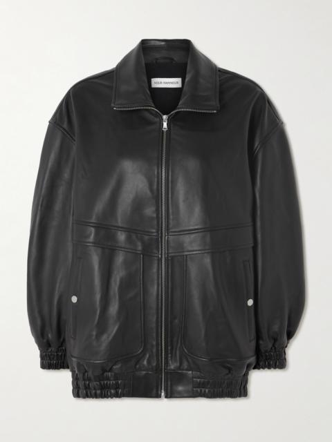 NOUR HAMMOUR Beck Oversized Leather Jacket