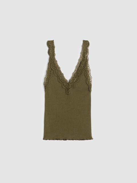 Madewell Lace-Trim Ribbed V-Neck Tank