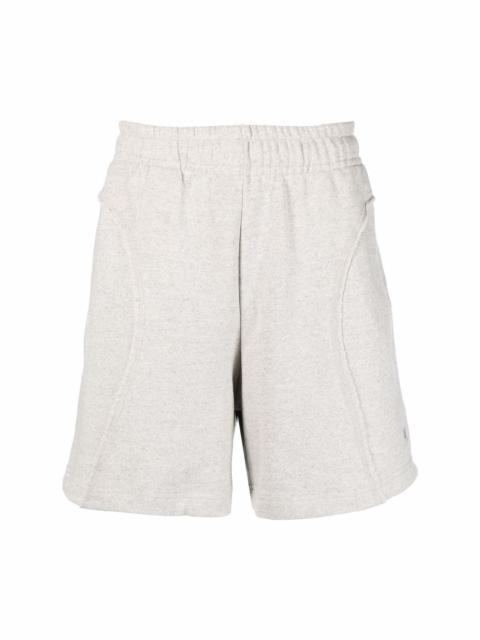 raw cut-finish cotton track shorts
