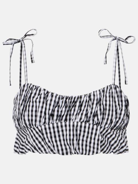FAITHFULL Gingham cotton poplin top