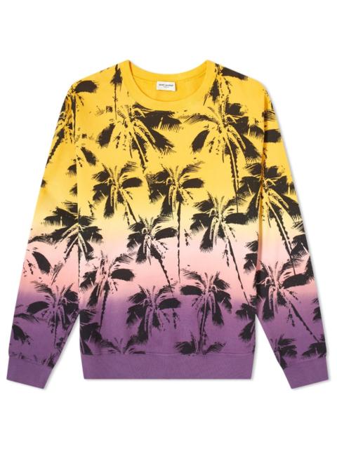 SAINT LAURENT Saint Laurent Allover Palm Print Crew Sweat