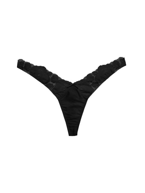 Rose Logo Embroidery Thong