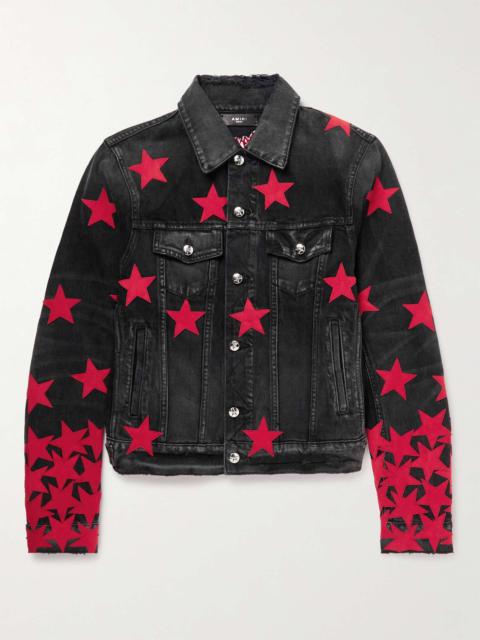 AMIRI + Chemist Slim-Fit Appliquéd Denim Trucker Jacket
