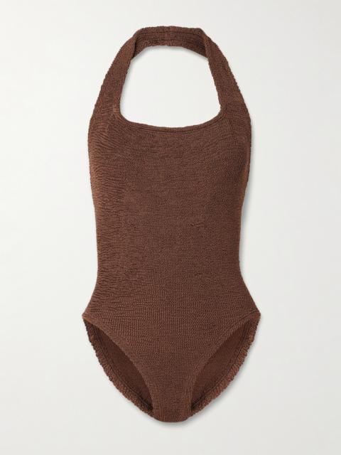 Hunza G Sandy Original Crinkle Halterneck Swimsuit