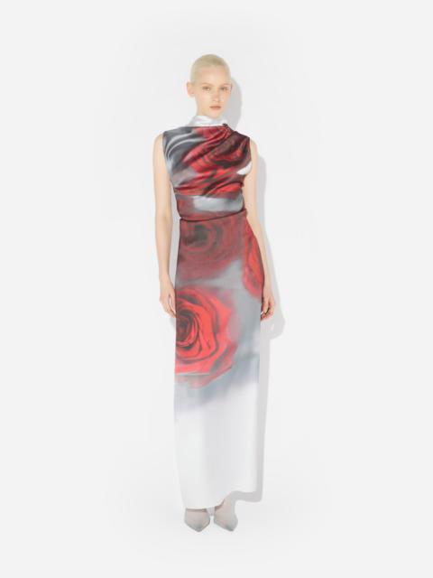 Jean Paul Gaultier THE RED DRAPED BLURRY ROSES DRESS