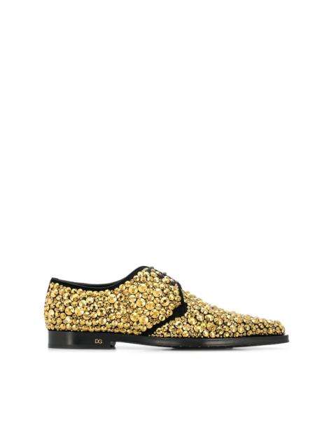Dolce & Gabbana crystal embroidered Derby shoes