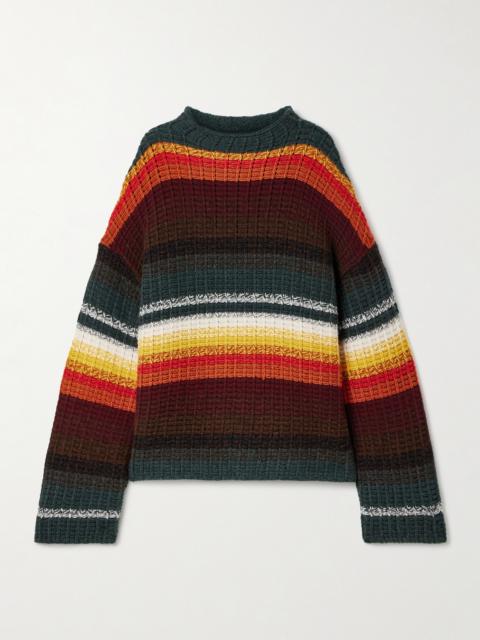 KHAITE Yanis Oversized Ribbed Striped Cashmere Sweater