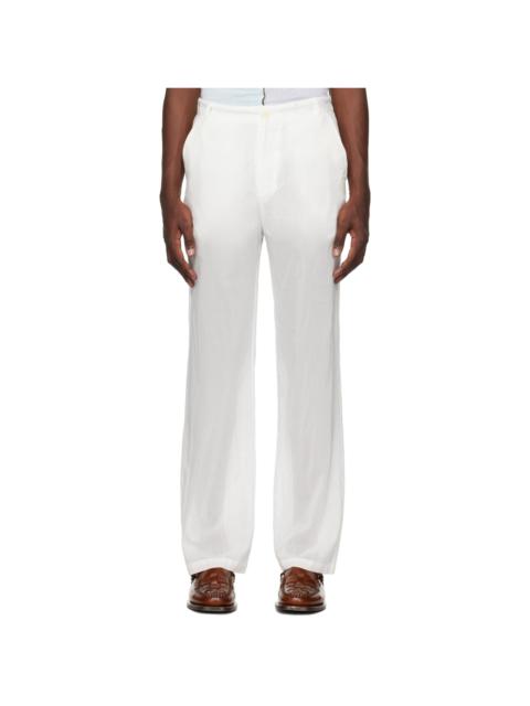 EDWARD CUMING White Zip Trousers