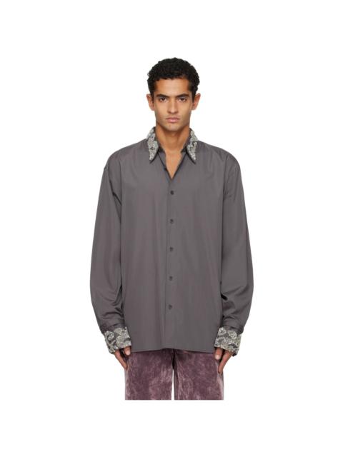 Dries Van Noten Gray Embellished Shirt