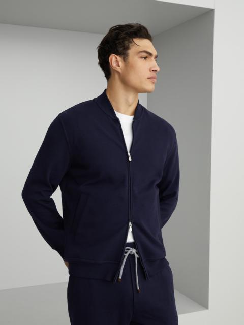 Brunello Cucinelli Techno cotton French terry sweatshirt with zipper