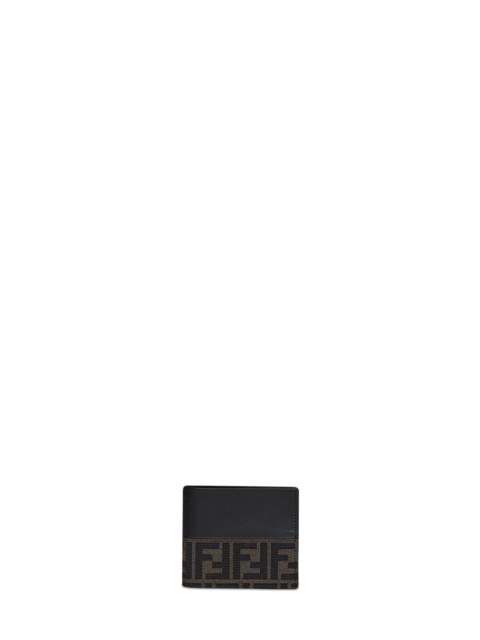 FENDI Fendi Men Black And Dark Tobacco Ff Jacquard Bi-Fold Wallet