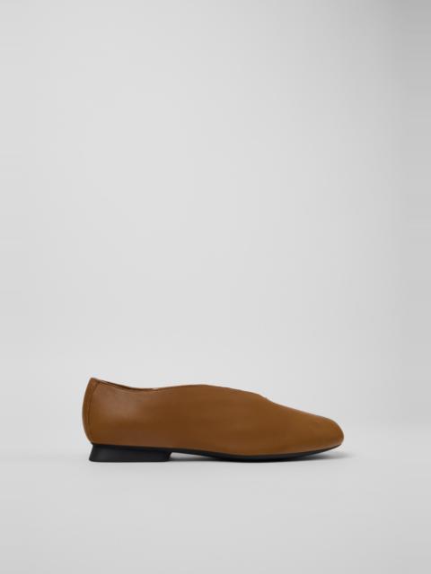 CAMPER Casi Myra Brown Leather Ballerinas for Women.