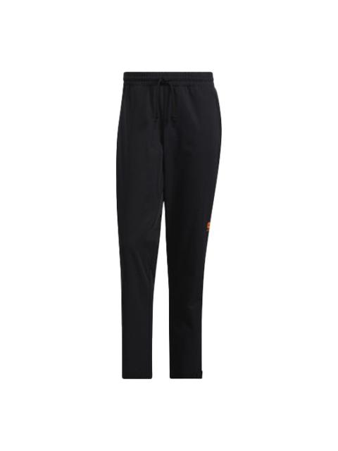 Men's adidas neo Sw Wvn Tp Solid Color Lacing Straight Sports Pants/Trousers/Joggers Black HD4645