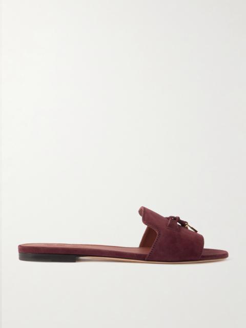 Loro Piana Summer Charms Suede Slides