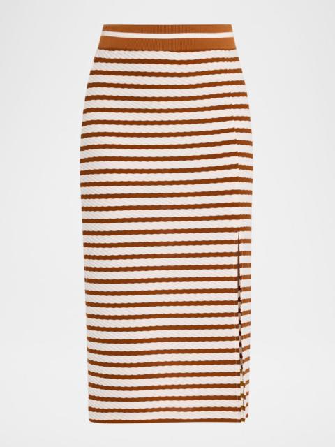 RAMY BROOK Venus Textured Stripe Midi Skirt
