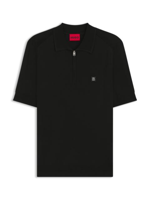 HUGO KNIT POLO WITH ZIPPER NECK