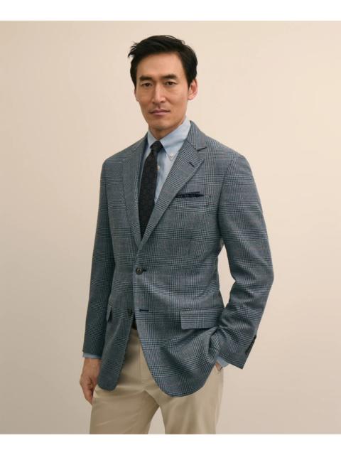 Brooks Brothers Traditional Fit Wool-Cotton Blend Hopsack Houndstooth Sport Coat