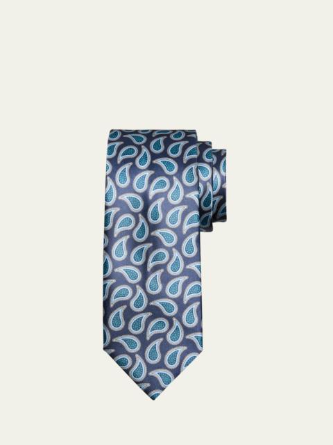 Brioni Men's Silk Paisley-Print Tie
