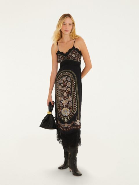 FARM RIO Daniela Lace Sleeveless Midi Dress
