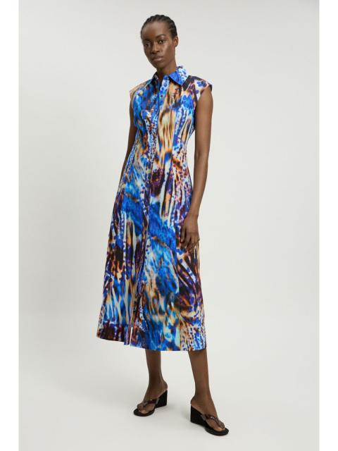 KAREN MILLEN Cotton Top Stitch Woven Midaxi Shirt dress