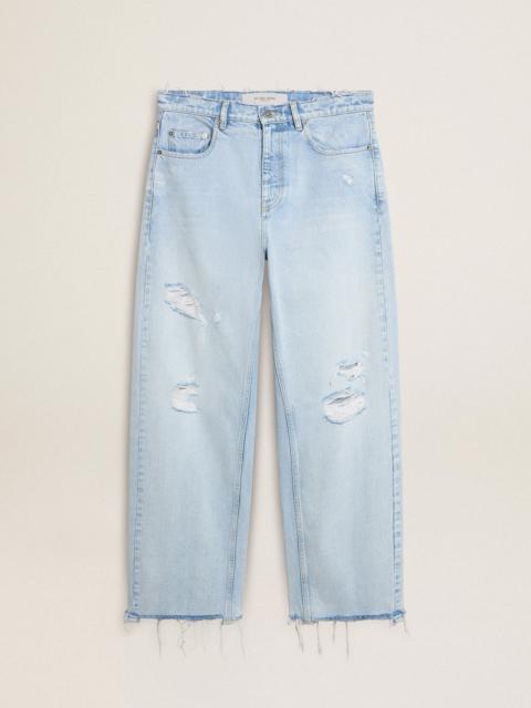 Men's pants in lived-in effect denim