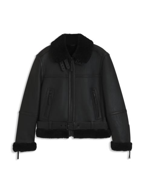 HUGO SHEARLING-TRIM JACKET IN LEATHER