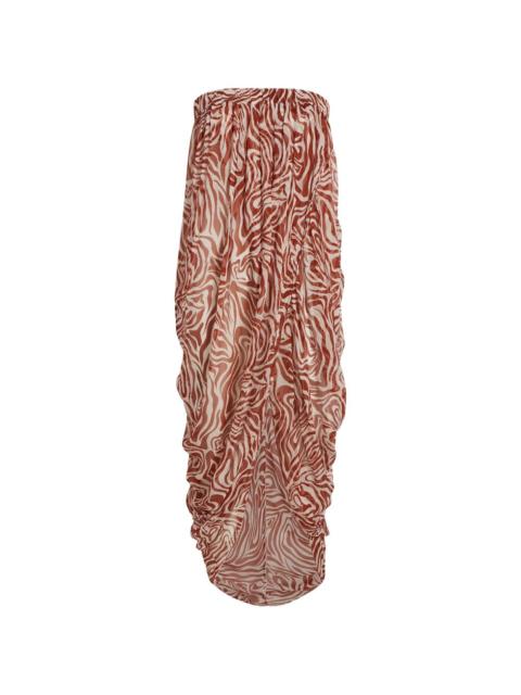 Cinq à Sept zebra-pattern asymmetric dress