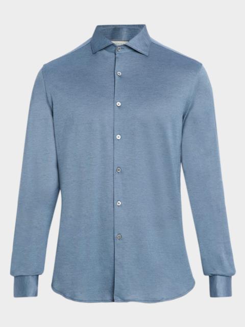 Canali Men's Cotton and Lyocell Sport Shirt