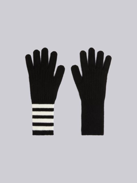 Thom Browne Black Cashmere 4-Bar Knit Gloves