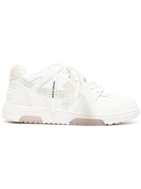 OFF-WHITE Out Of Office OOO Low Tops White Strass Arrow