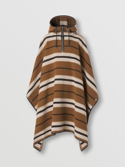 Burberry Stripe Wool Oversized Hooded Poncho – Online Exclusive
