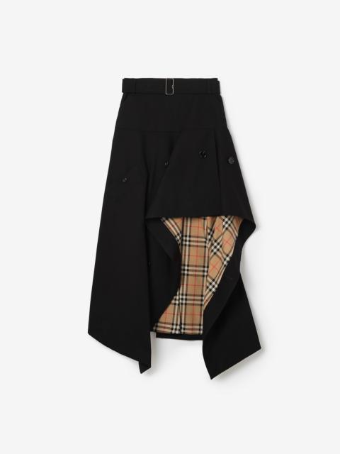 Burberry Gabardine Asymmetric Trench Skirt