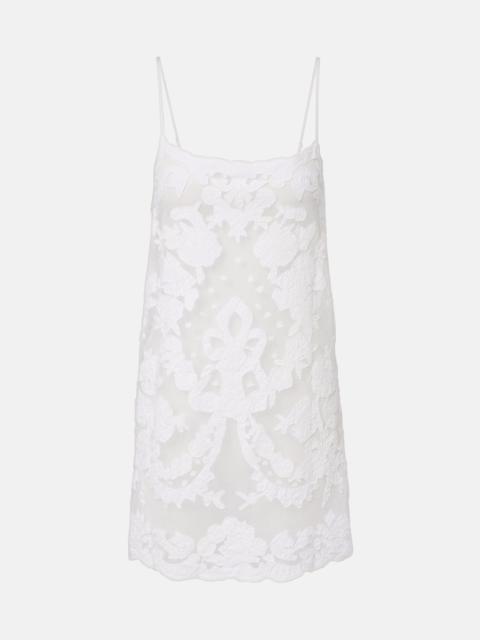 juliet dunn Embroidered cotton minidress