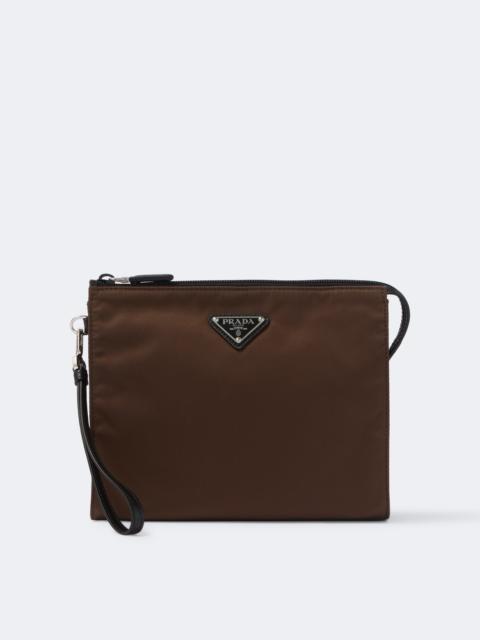 Prada Re-Nylon leather-trimmed pouch