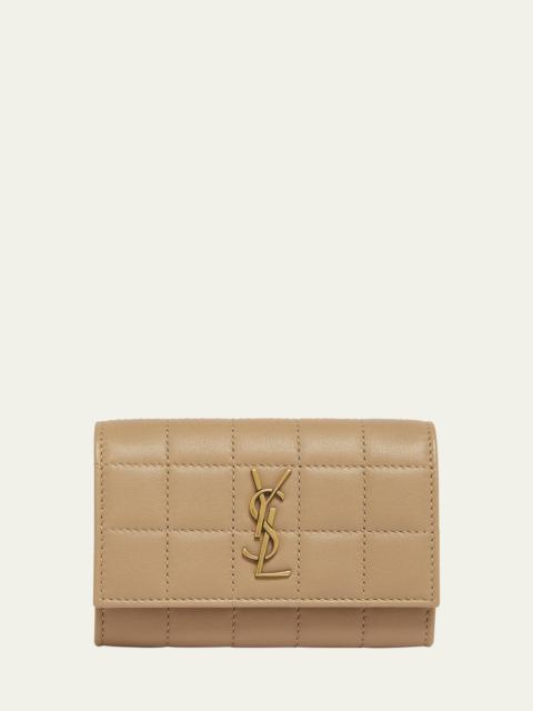 Cassandra YSL Card Holder in Quilted Leather