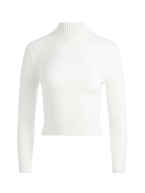 Alice + Olivia SENAIDA CROPPED MOCK NECK PULLOVER
