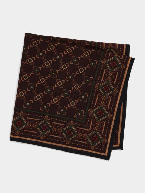 TODD SNYDER Tile Pocket Square in Red