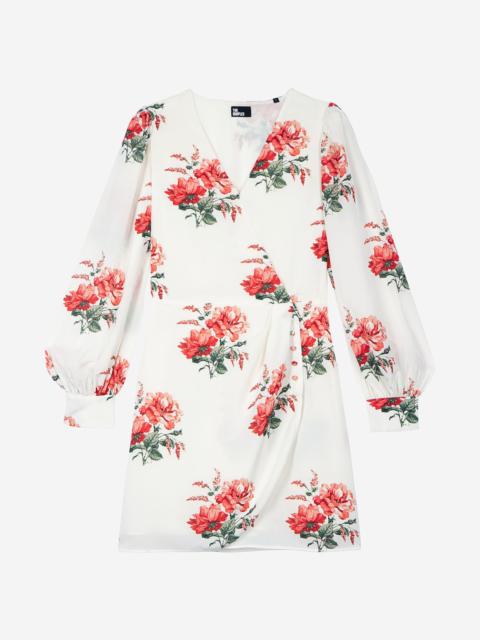 The Kooples WHITE FLORAL PRINT WRAP DRESS