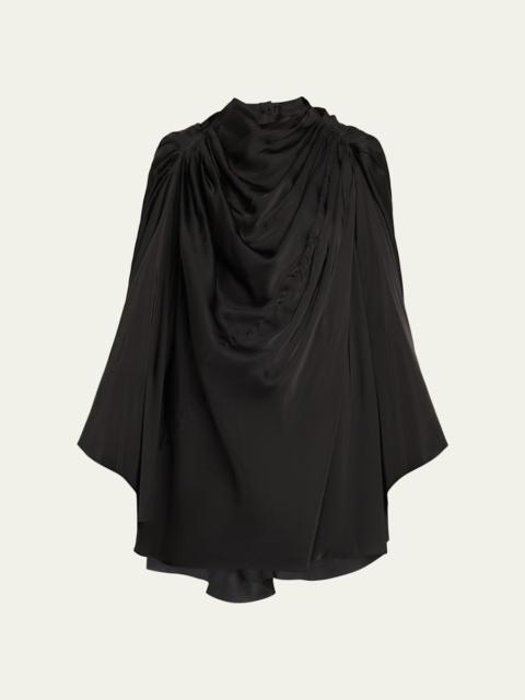 Rick Owens Long-Sleeve Draped Cape Tunic