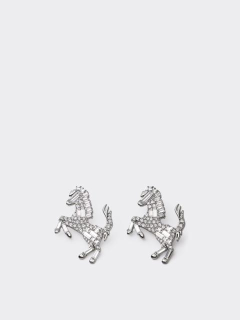 Ferrari Prancing Horse Rhinestone Earrings