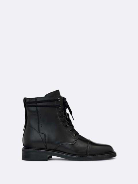 ALLSAINTS ELSPETH D-RING LEATHER MILITARY BOOTS