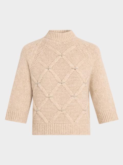 PESERICO Alpaca and Wool Blend Diamond-Knit Sweater